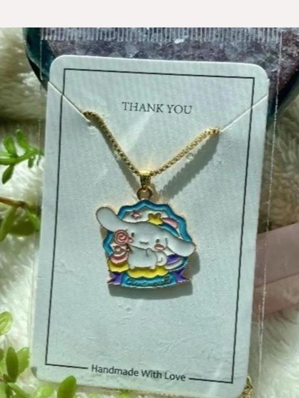 Cinnamoroll Gold-toned Pendant with Necklace NWT